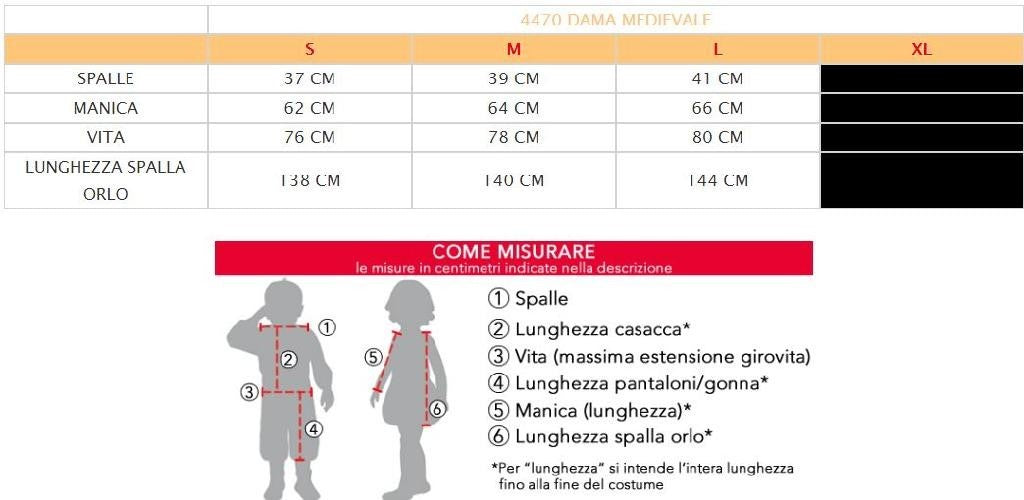Costume vestito di carnevale Crociato per adulto taglia M-L-XM