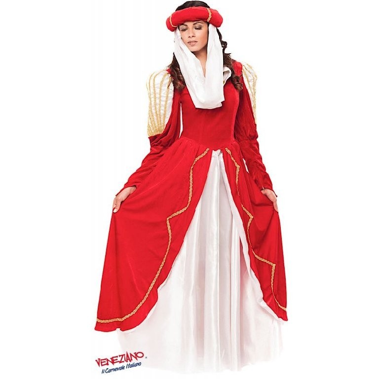Costume vestito di carnevale Dama Medievale per adulto S-M-L
