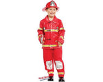 Costume vestito di carnevale Vigile del fuoco Pompiere bambino da 7S a 10XL