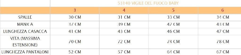 Costume vestito di carnevale Vigile del Fuoco Pompiere bambino 5-6 anni
