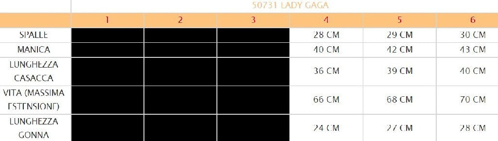 Costume vestito di carnevale Lady Gaga bambina da 4 a 6 anni
