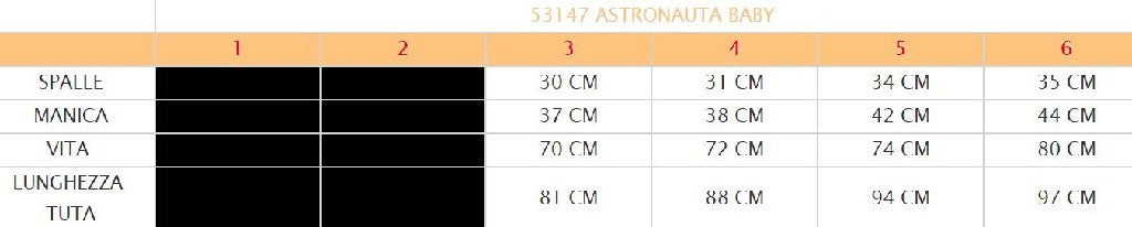 Costume vestito di carnevale Astronauta bambino bambina da 3 a 6 anni