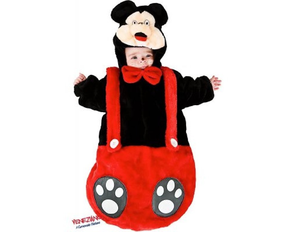 Costume vestito di carnevale Saccottino Topino neonato da 0 a 3 mesi