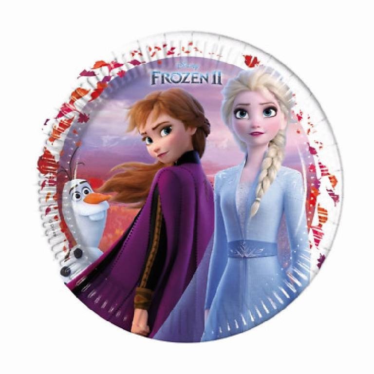 Piatti di carta 23cm Frozen 2 Elsa e Anna confezione 8 Pz