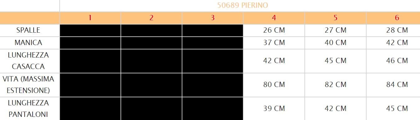Costume vestito di carnevale Pierino per bambino da 4 a 6 anni