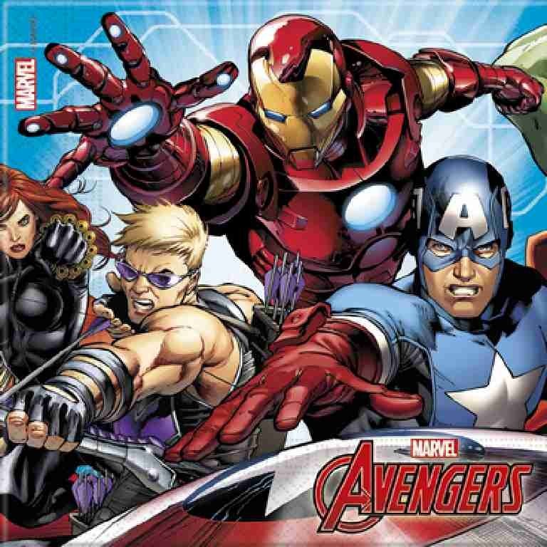 Tovaglioli di carta 33x33 cm Avengers Mighty 20 Pz