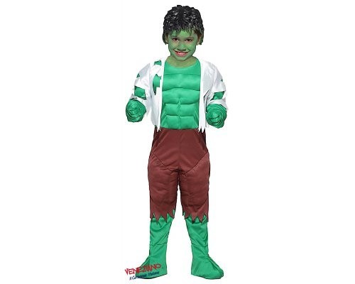 Costume vestito di carnevale Hulk Mostro Verde bambino da 7S a 10XL