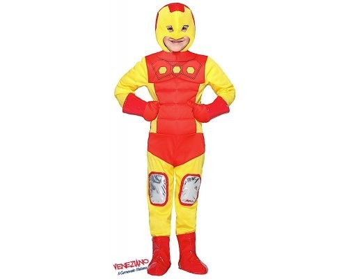 Costume vestito di carnevale Eroe di Ferro bambino da 7S a 10XL