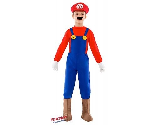 Costume vestito di carnevale Mario Bros bambino da 7S a 10XL anni