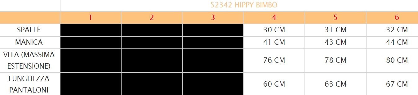 Costume vestito di carnevale Hippy Bimbo da 4 a 6 anni