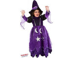 Costume vestito di carnevale Maga Magò bambina da 2 a 4 anni