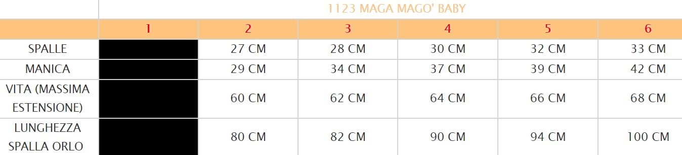 Costume vestito di carnevale Maga Magò bambina da 2 a 4 anni