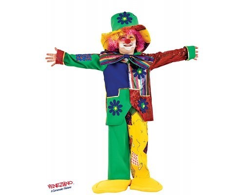 costume vestito di carnevale Pagliaccio bambino da 3 a 6 anni