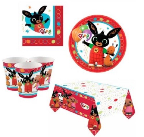 Kit coordinato tavola festa tema Bing per 8 persone 33Pz