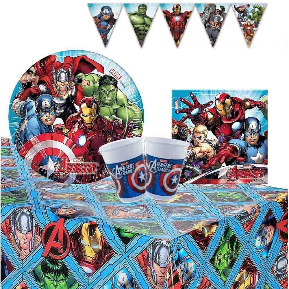 Kit coordinato tavola festa tema Avengers per 8 persone 38Pz