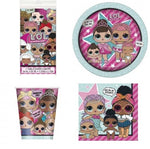 Kit coordinato tavola festa tema LoL Surprise per 8 persone 33Pz