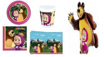 Kit coordinato tavola per festa tema Masha e Orso per 8 persone 38 Pz