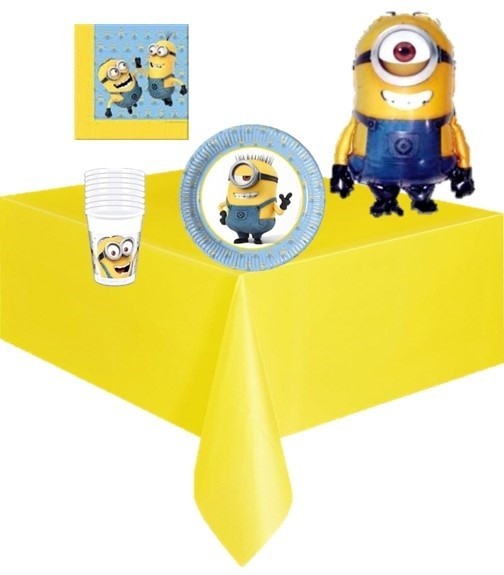 Kit coordinato tavola festa tema Minions per 8 persone 38Pz