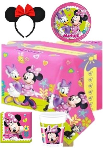 Kit coordinato tavola festa tema Minnie per 8 persone 38 Pz