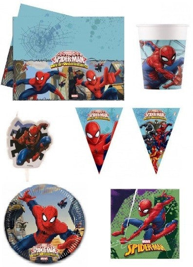Kit coordinato tavola festa tema Spiderman per 8 persone 39 Pz