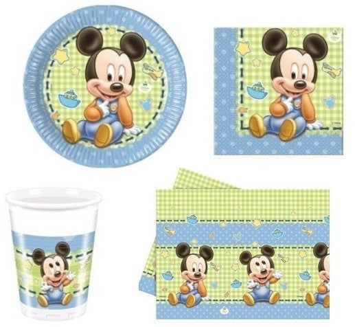Kit coordinato festa tema Topolino Baby per 8 persone 37Pz