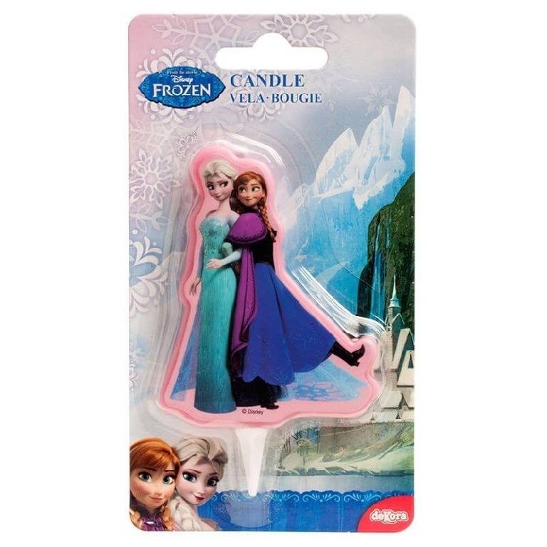 Candelina di cera per compleanno Frozen 8,5 cm