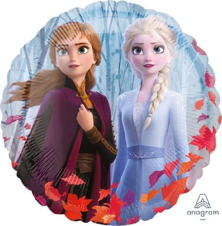 Palloncino Mylar Foil tondo Frozen 2 Elsa e Anna 17" 43 cm