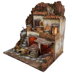 Presepe artigianale Casolare stile 700 con forno 50x40x52 cm