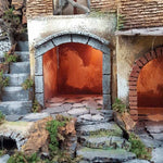 Presepe artigianale Casolare stile 700 con forno 50x40x52 cm