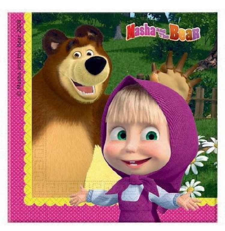 Tovaglioli di carta Masha e Orso cm 33x33 20 Pz