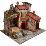 Presepe casolare antico con luci 60x53x48 cm