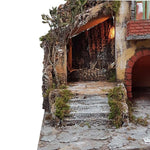 Presepe casolare antico con luci 60x53x48 cm