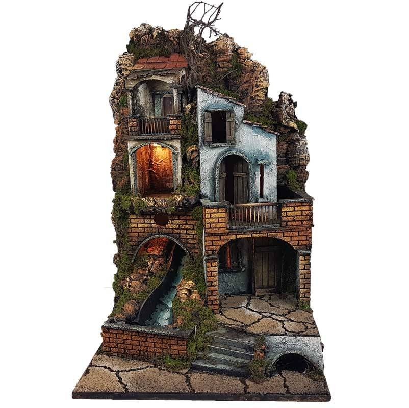 Presepe casolare Napoletano stile 700 con cascata