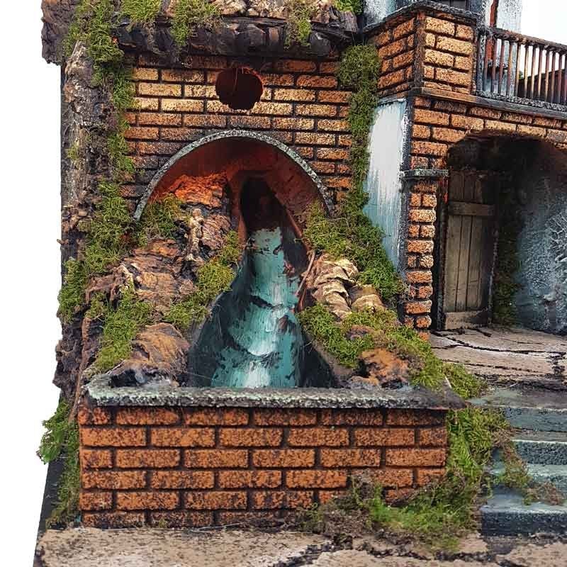 Presepe casolare Napoletano stile 700 con cascata