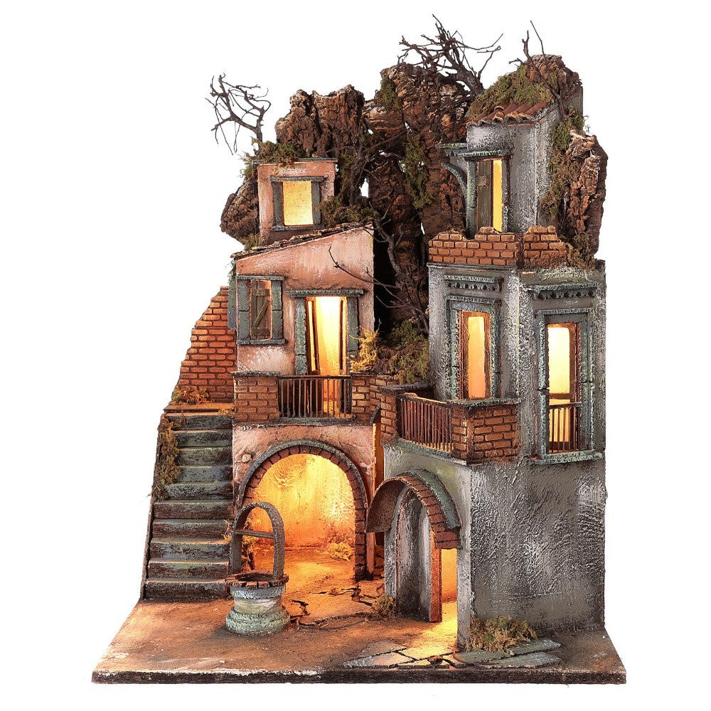 Prese Borgo napoletano stile 700 angolare con pozzo 50x50 cm