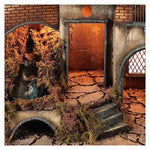 Presepe Borgo napoletano stile 700 con cascata 50x40x70 cm