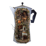 Presepe Napoletano in Moka con Vero Fumo 100x60x50 cm (39,37x23,62x19,68 Inch)