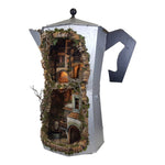 Presepe Napoletano in Moka con Vero Fumo 100x60x50 cm (39,37x23,62x19,68 Inch)