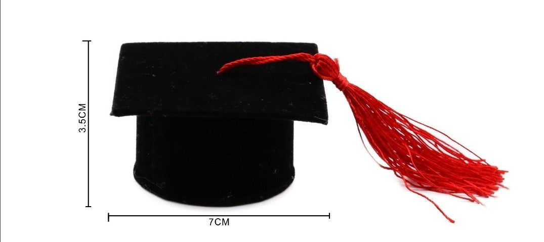 Scatolina regalo cappello tocco laurea Nero